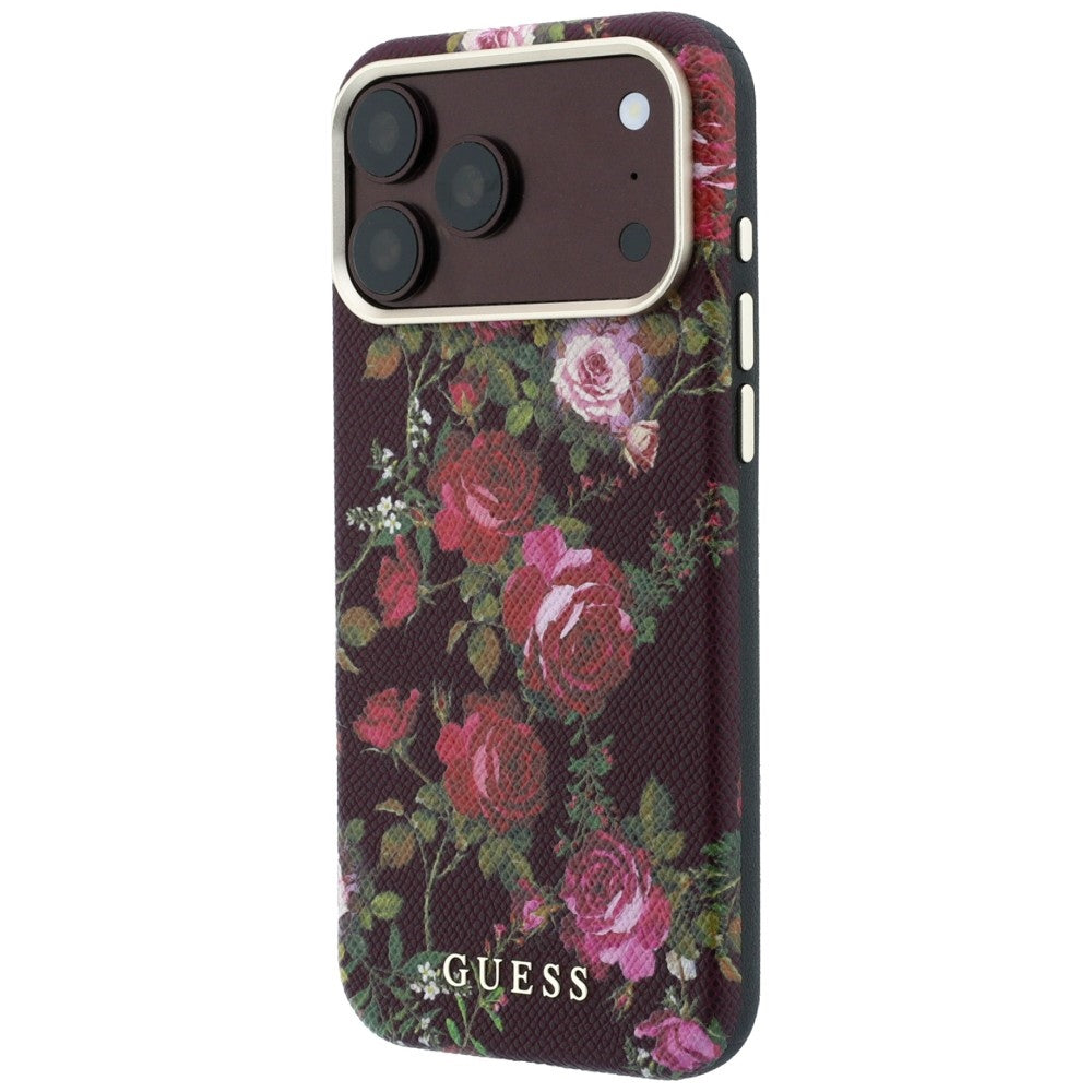 MagSafe-cover til Apple iPhone 18 Pro Max / 17 Pro Max, Guess, Blossom Roses Print, bordeauxfarvet