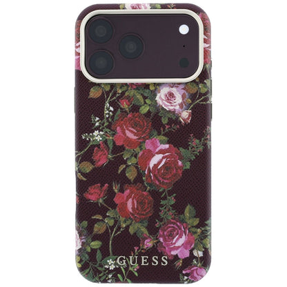 MagSafe-cover til Apple iPhone 18 Pro Max / 17 Pro Max, Guess, Blossom Roses Print, bordeauxfarvet