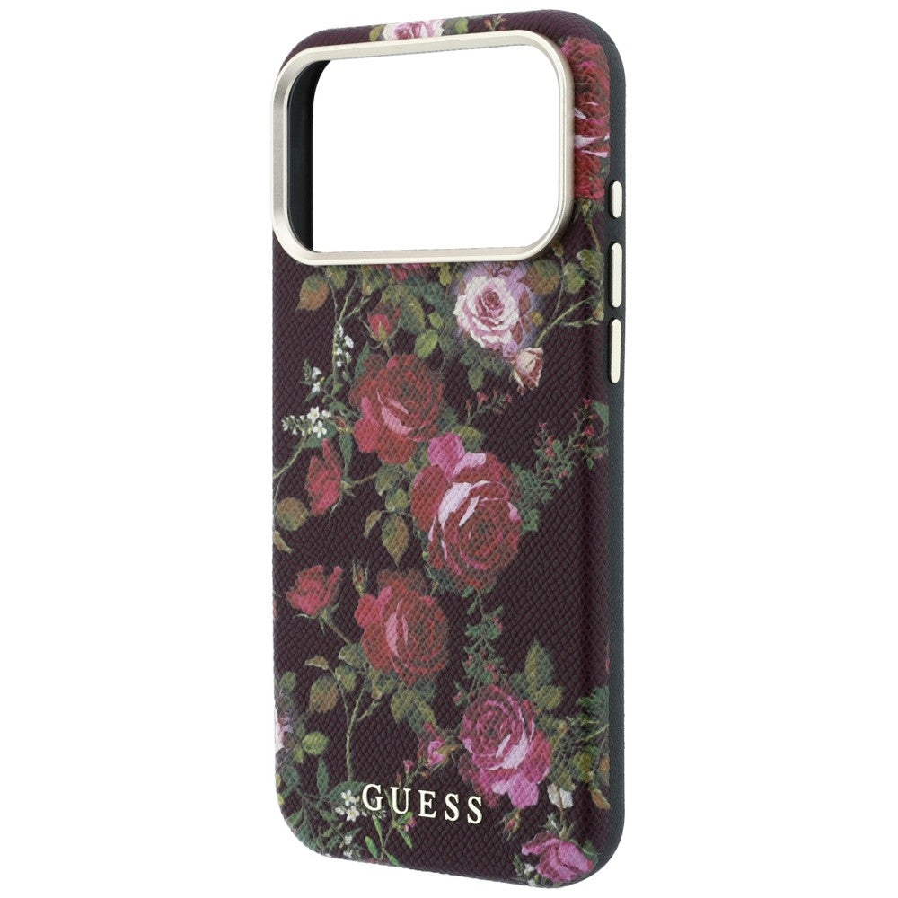 MagSafe-cover til Apple iPhone 18 Pro Max / 17 Pro Max, Guess, Blossom Roses Print, bordeauxfarvet