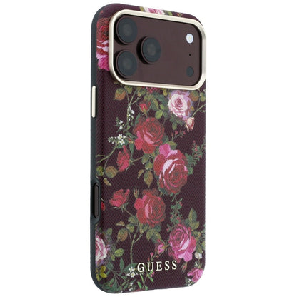 MagSafe-cover til Apple iPhone 18 Pro Max / 17 Pro Max, Guess, Blossom Roses Print, bordeauxfarvet