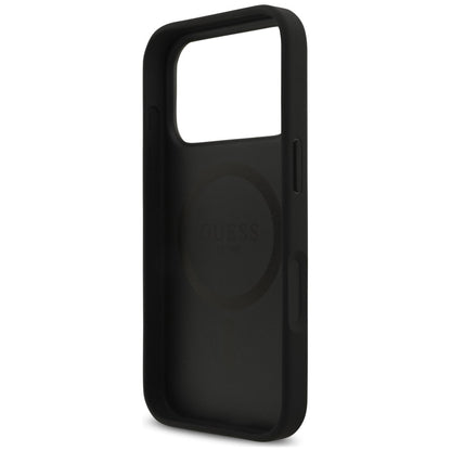 MagSafe-cover til Apple iPhone 18 Pro Max / 17 Pro Max, Guess, Croco Triangle Logo, sort