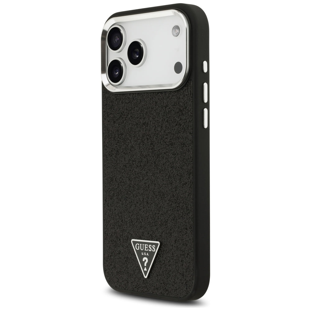 MagSafe-etui til Apple iPhone 18 Pro Max / 17 Pro Max, Guess, Glitter Triangle Logo, Sort
