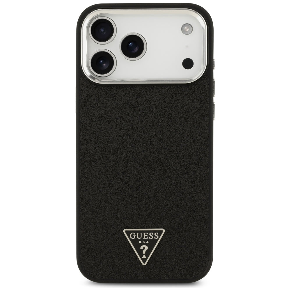 MagSafe-etui til Apple iPhone 18 Pro Max / 17 Pro Max, Guess, Glitter Triangle Logo, Sort