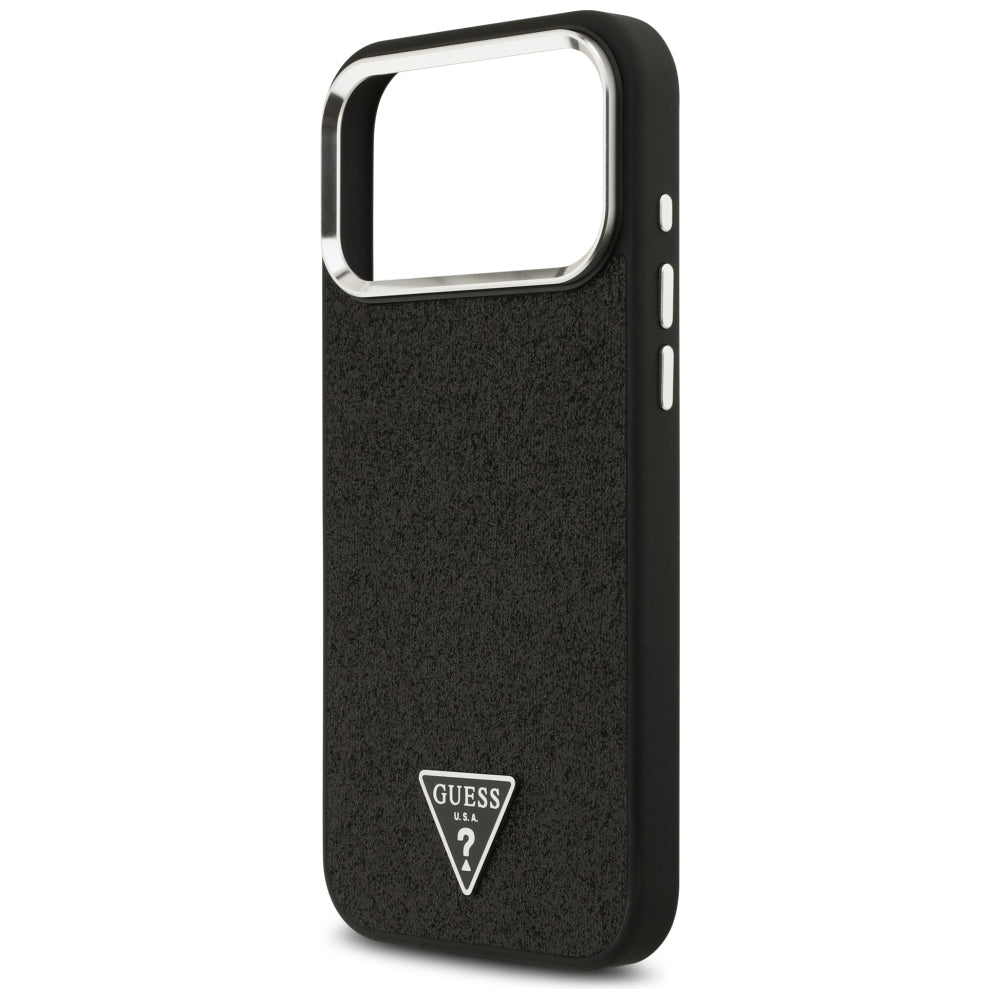 MagSafe-etui til Apple iPhone 18 Pro Max / 17 Pro Max, Guess, Glitter Triangle Logo, Sort