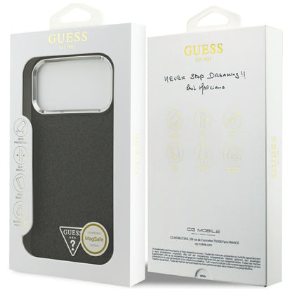 MagSafe-etui til Apple iPhone 18 Pro Max / 17 Pro Max, Guess, Glitter Triangle Logo, Sort