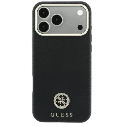 MagSafe-etui til Apple iPhone 18 Pro Max / 17 Pro Max, Guess, Kornet Rund Strass Logo, Sort