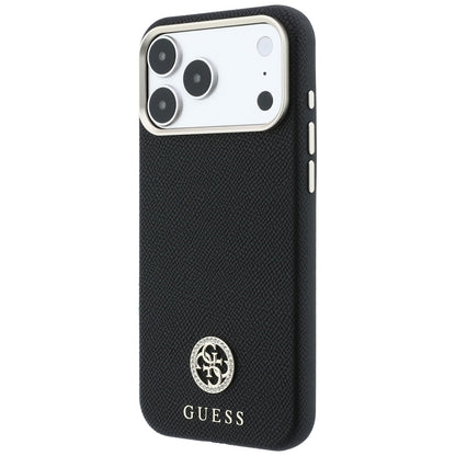MagSafe-etui til Apple iPhone 18 Pro Max / 17 Pro Max, Guess, Kornet Rund Strass Logo, Sort