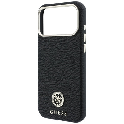 MagSafe-etui til Apple iPhone 18 Pro Max / 17 Pro Max, Guess, Kornet Rund Strass Logo, Sort