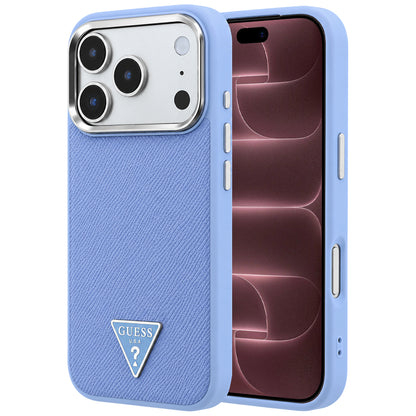 MagSafe-etui til Apple iPhone 18 Pro Max / 17 Pro Max, Guess, Grained Triangle Logo, Bleu