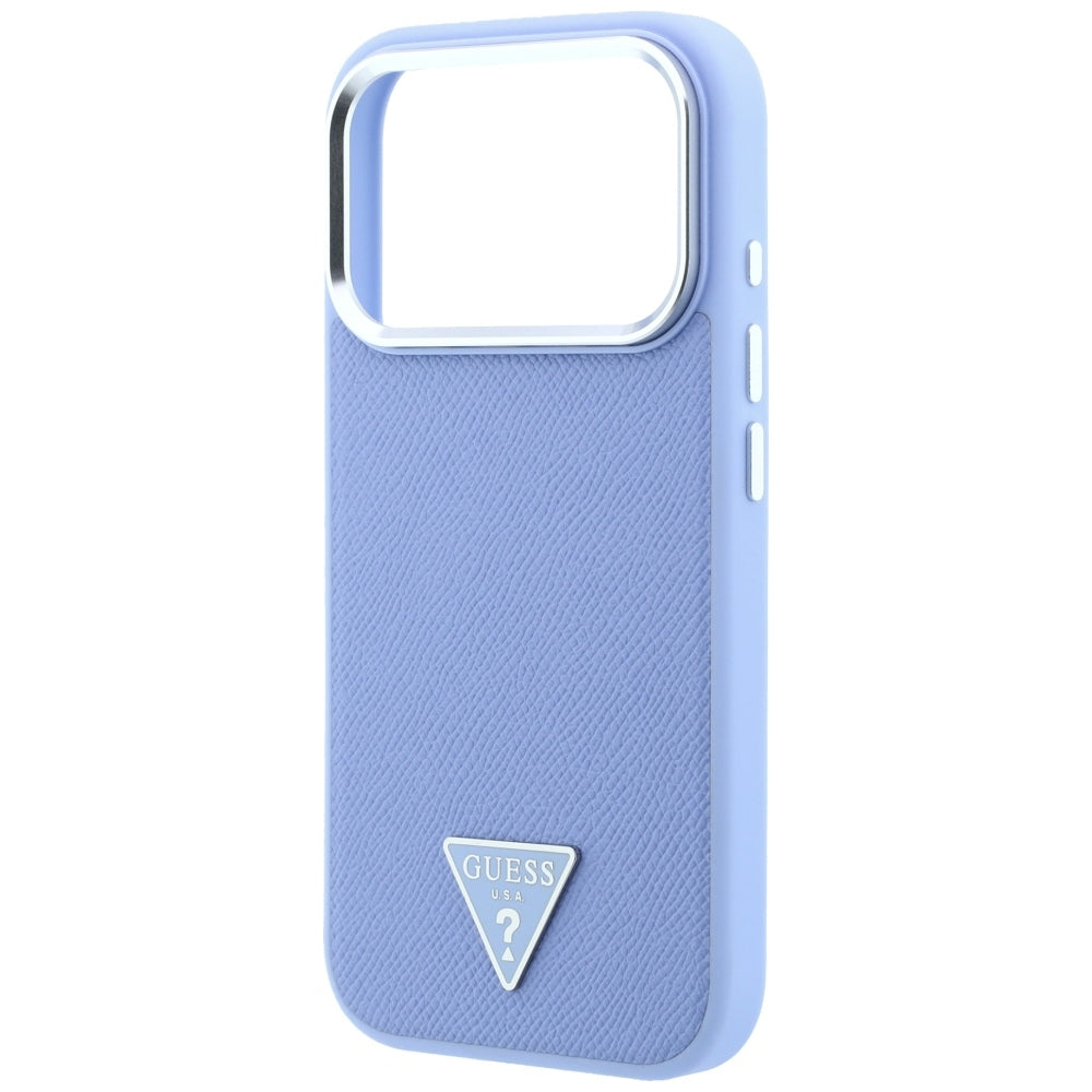 MagSafe-etui til Apple iPhone 18 Pro Max / 17 Pro Max, Guess, Grained Triangle Logo, Bleu