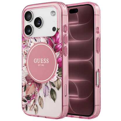MagSafe-cover til Apple iPhone 18 Pro Max / 17 Pro Max, Guess, IML Flower & Tonal Circle, lyserød