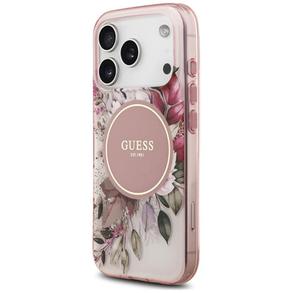 MagSafe-cover til Apple iPhone 18 Pro Max / 17 Pro Max, Guess, IML Flower & Tonal Circle, lyserød