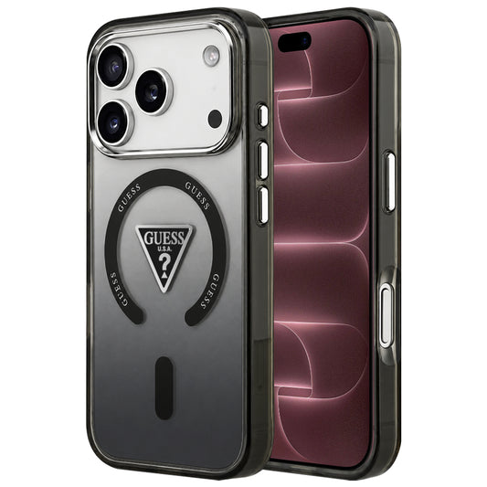 MagSafe-cover til Apple iPhone 18 Pro Max / 17 Pro Max, Guess, IML Gradient Triangle Logo, sort