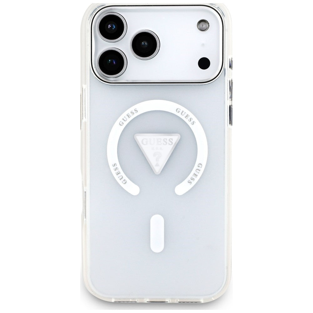 MagSafe Case for Apple iPhone 18 Pro Max / 17 Pro Max, Guess, IML Gradient Triangle Logo, Transparent