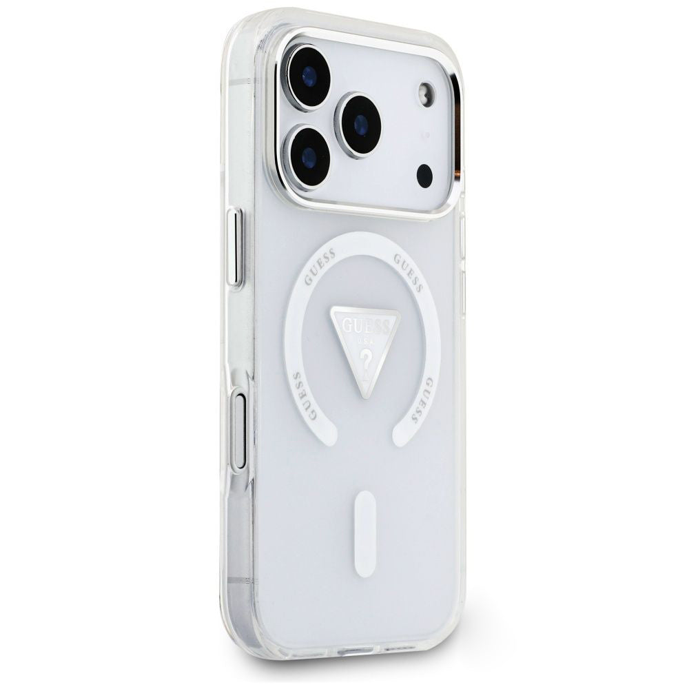 MagSafe Case for Apple iPhone 18 Pro Max / 17 Pro Max, Guess, IML Gradient Triangle Logo, Transparent