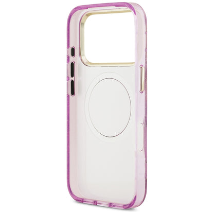 MagSafe-cover til Apple iPhone 18 Pro Max / 17 Pro Max, Guess, IML Metal Glitter Flowers Triangle, lilla