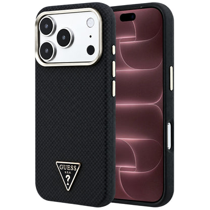 MagSafe-etui til Apple iPhone 18 Pro Max / 17 Pro Max, Guess, Kevlar Triangle Logo, Sort