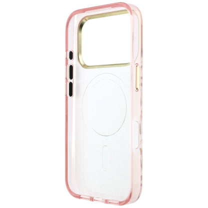 MagSafe-etui til Apple iPhone 18 Pro Max / 17 Pro Max, Guess, Leopard Glitter Triangle Logo, Pink