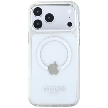 MagSafe-etui til Apple iPhone 18 Pro Max / 17 Pro Max, Guess, Metal Outline, Sølv