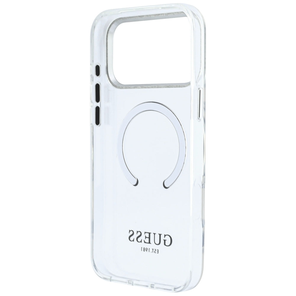 MagSafe-etui til Apple iPhone 18 Pro Max / 17 Pro Max, Guess, Metal Outline, Sølv