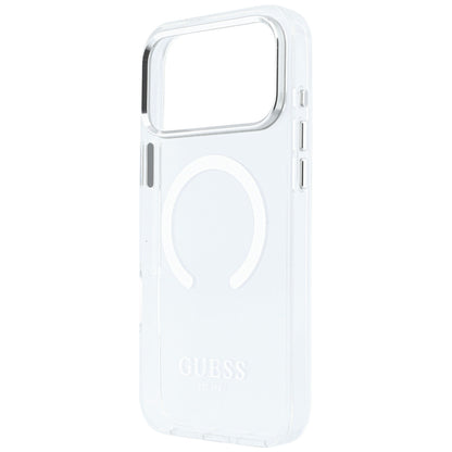 MagSafe-etui til Apple iPhone 18 Pro Max / 17 Pro Max, Guess, Metal Outline, Sølv