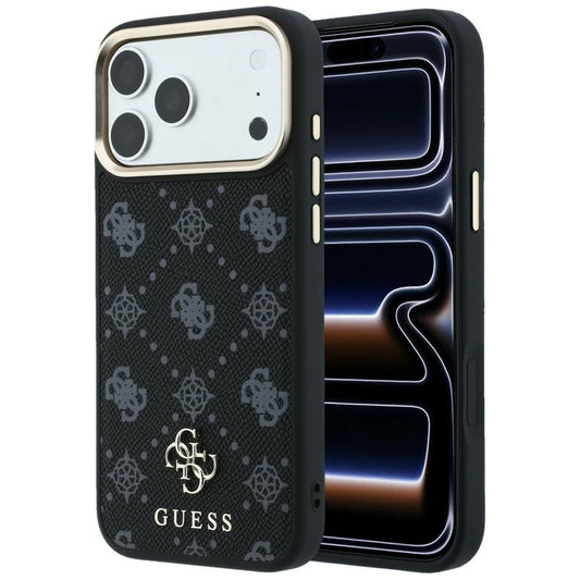 MagSafe-etui til Apple iPhone 18 Pro Max / 17 Pro Max, Guess, Peony 4G Small Logo, Sort