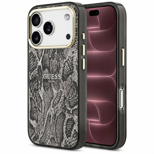 MagSafe-cover til Apple iPhone 18 Pro Max / 17 Pro Max, Guess, Python Pattern, sort