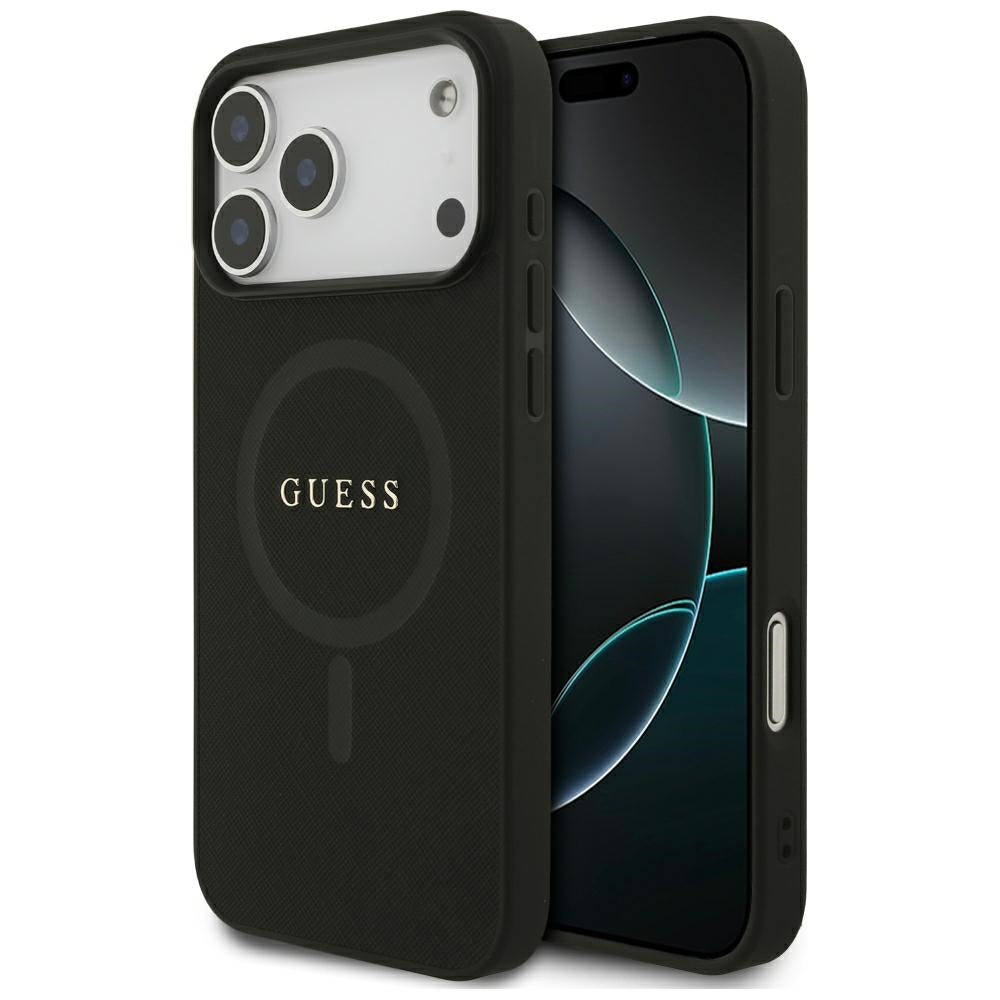 MagSafe-etui til Apple iPhone 18 Pro Max / 17 Pro Max, Guess, Saffiano, Sort