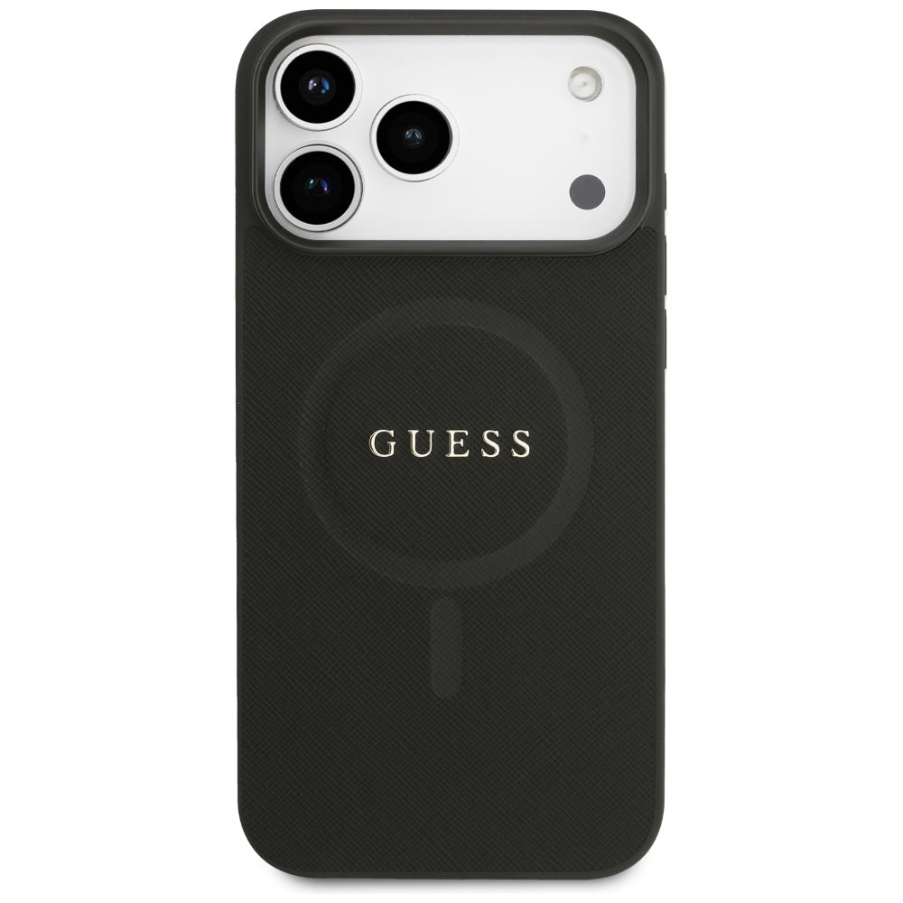 MagSafe-etui til Apple iPhone 18 Pro Max / 17 Pro Max, Guess, Saffiano, Sort