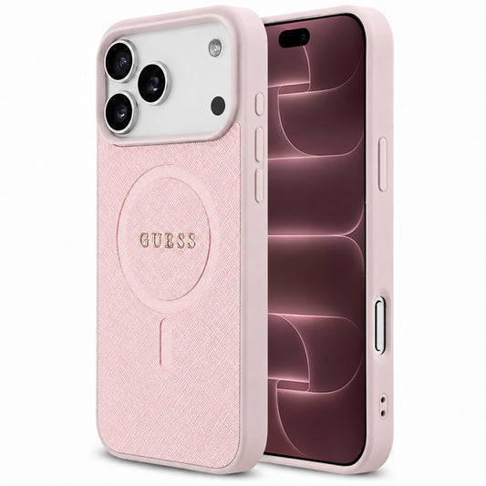 MagSafe-etui til Apple iPhone 18 Pro Max / 17 Pro Max, Guess, Saffiano, Pink