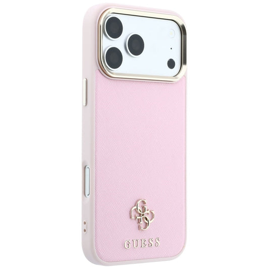 MagSafe-etui til Apple iPhone 18 Pro Max / 17 Pro Max, Guess, Saffiano Small 4G Classic, Pink