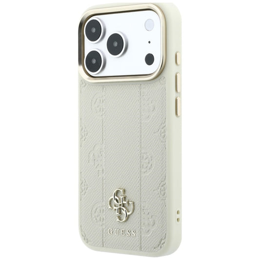 MagSafe-etui til Apple iPhone 18 Pro Max / 17 Pro Max, Guess, Stripe Peony 4G, Beige