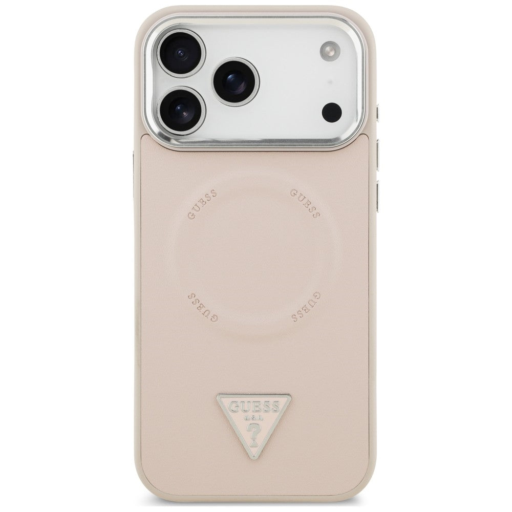 MagSafe Case for Apple iPhone 18 Pro Max / 17 Pro Max, Guess, Triangle Logo, Pink