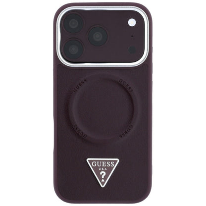 MagSafe-cover til Apple iPhone 18 Pro Max / 17 Pro Max, Guess, Triangle Logo, bordeauxfarvet