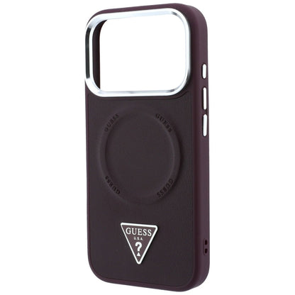 MagSafe-cover til Apple iPhone 18 Pro Max / 17 Pro Max, Guess, Triangle Logo, bordeauxfarvet