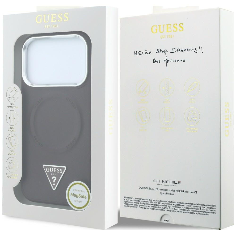 MagSafe-cover til Apple iPhone 18 Pro Max / 17 Pro Max, Guess, Triangle Logo, bordeauxfarvet