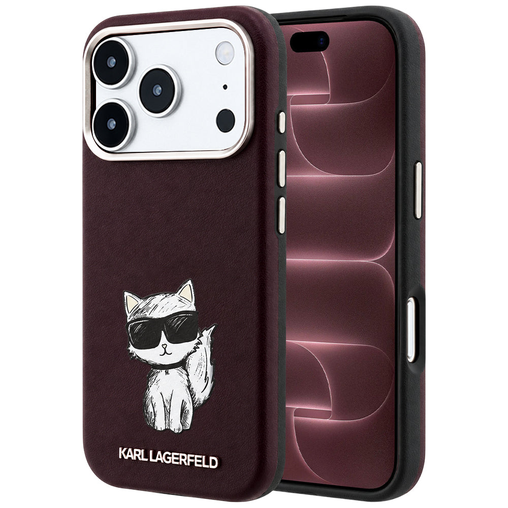 MagSafe-etui til Apple iPhone 18 Pro Max / 17 Pro Max, Karl Lagerfeld, Choupette Sketch, Vinrød