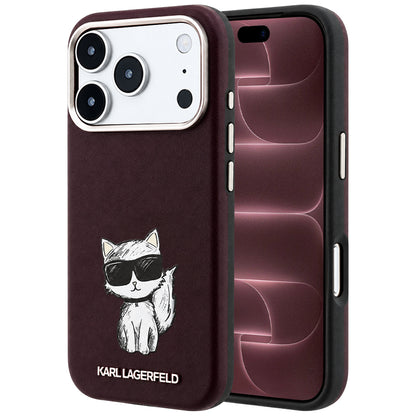 MagSafe-etui til Apple iPhone 18 Pro Max / 17 Pro Max, Karl Lagerfeld, Choupette Sketch, Vinrød
