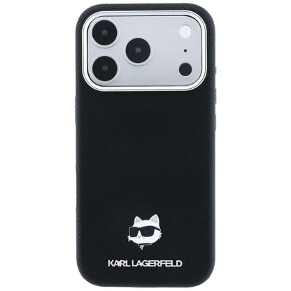 MagSafe Case for Apple iPhone 18 Pro Max / 17 Pro Max, Karl Lagerfeld, Grained Choupette Head Metal, Black