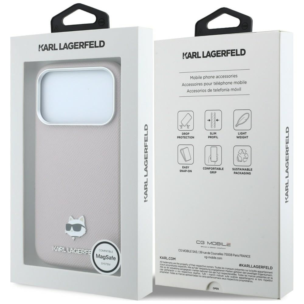 MagSafe-etui til Apple iPhone 18 Pro Max / 17 Pro Max, Karl Lagerfeld, Grained Choupette Head, Pink
