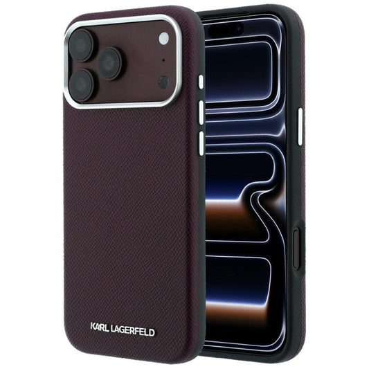 MagSafe-etui til Apple iPhone 18 Pro Max / 17 Pro Max, Karl Lagerfeld, Kornet Forlænget Logo, Vinrød