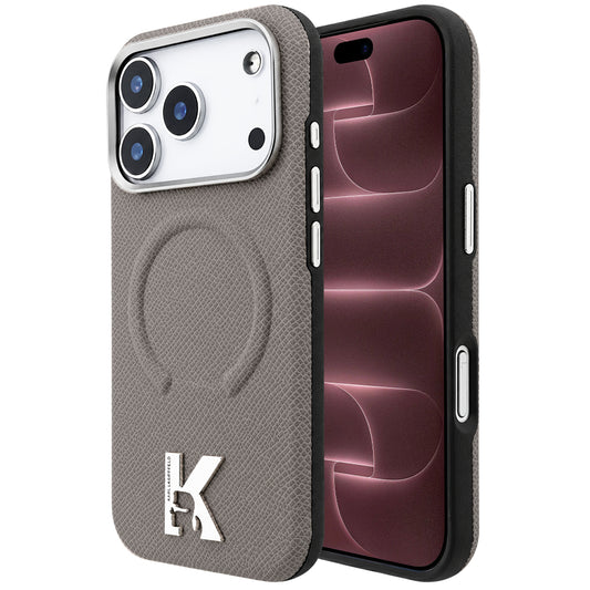MagSafe-etui til Apple iPhone 18 Pro Max / 17 Pro Max, Karl Lagerfeld, Kornet Præget Ring, Beige