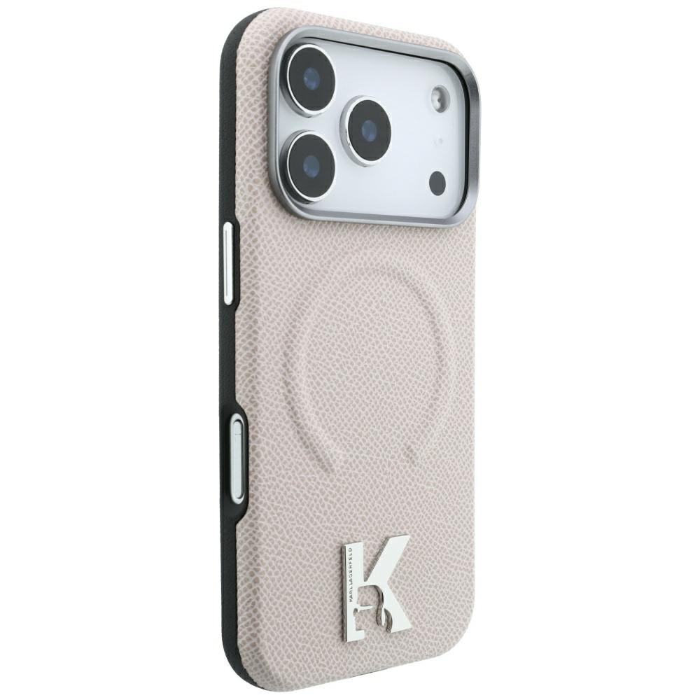 MagSafe-etui til Apple iPhone 18 Pro Max / 17 Pro Max, Karl Lagerfeld, Kornet Præget Ring, Beige