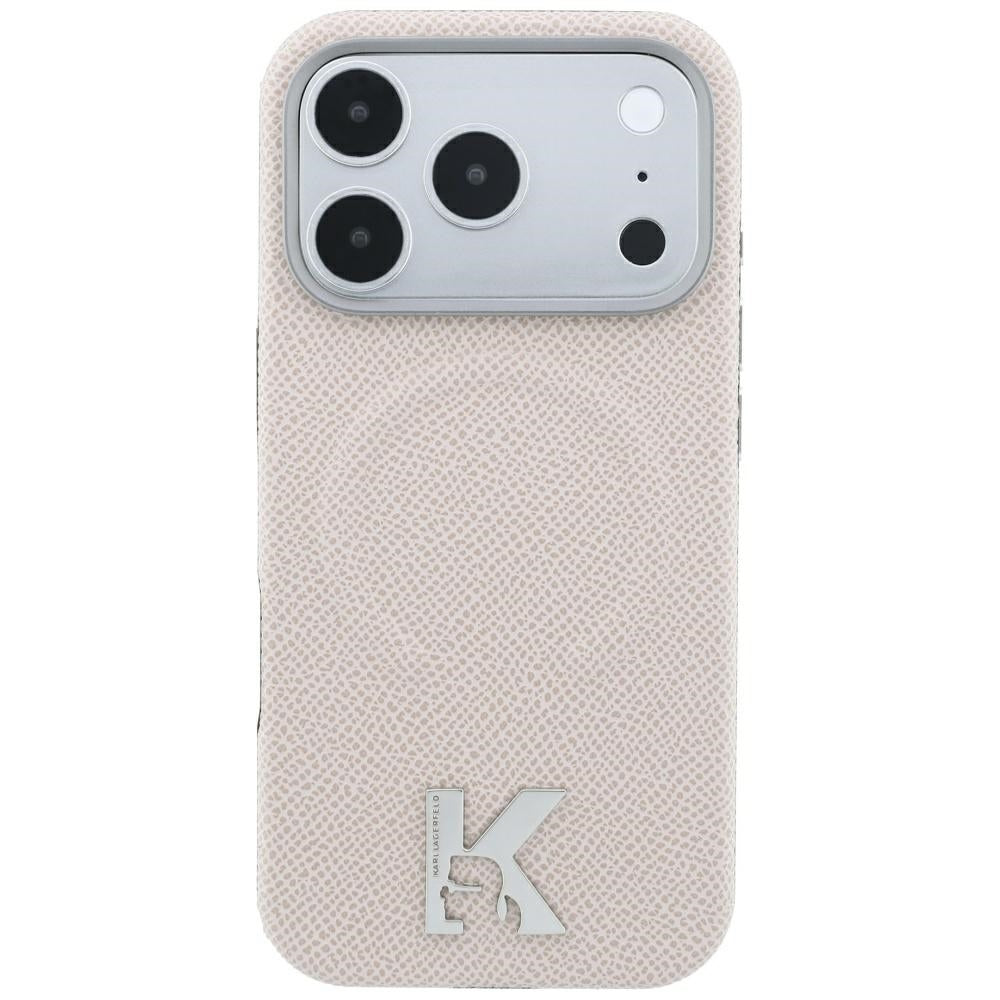 MagSafe-etui til Apple iPhone 18 Pro Max / 17 Pro Max, Karl Lagerfeld, Kornet Præget Ring, Beige