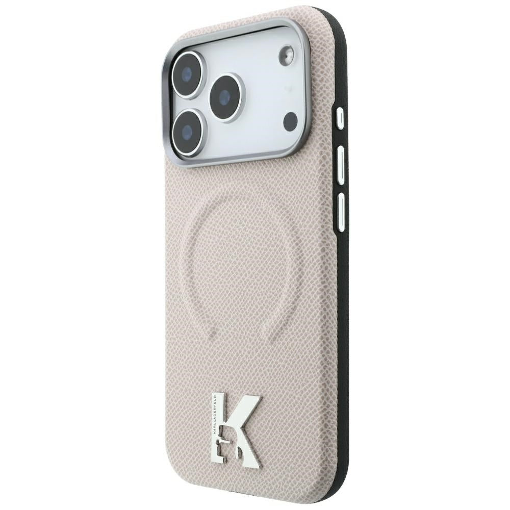 MagSafe-etui til Apple iPhone 18 Pro Max / 17 Pro Max, Karl Lagerfeld, Kornet Præget Ring, Beige