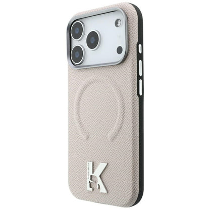MagSafe-etui til Apple iPhone 18 Pro Max / 17 Pro Max, Karl Lagerfeld, Kornet Præget Ring, Beige