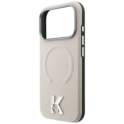 MagSafe-etui til Apple iPhone 18 Pro Max / 17 Pro Max, Karl Lagerfeld, Kornet Præget Ring, Beige