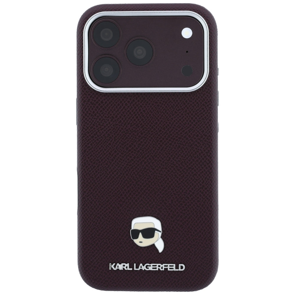 MagSafe-etui til Apple iPhone 18 Pro Max / 17 Pro Max, Karl Lagerfeld, Kornet Karl Head's Metal, Vinrød