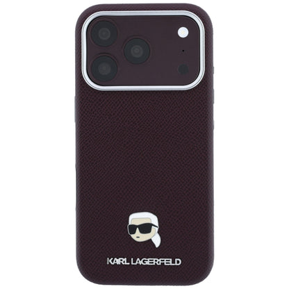 MagSafe-etui til Apple iPhone 18 Pro Max / 17 Pro Max, Karl Lagerfeld, Kornet Karl Head's Metal, Vinrød