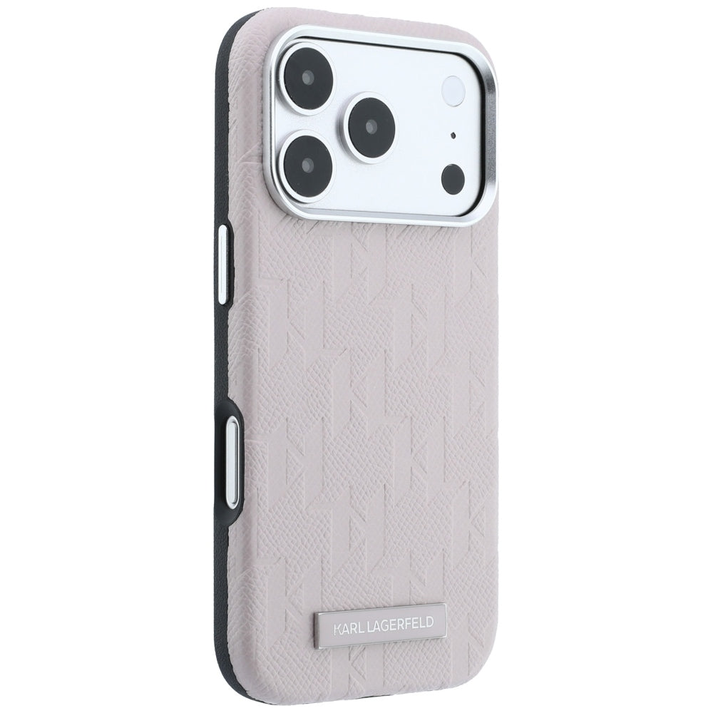 MagSafe-etui til Apple iPhone 18 Pro Max / 17 Pro Max, Karl Lagerfeld, Grained Mono Resin Logo, Pink